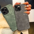thumbnail image 2 of Funda personalizada de piel de cordero con letras para iPhone, funda a prueba de golpes para iPhone 13, 12, 11 Pro Max, 13 14 Pro Max, 11, 2 of 4