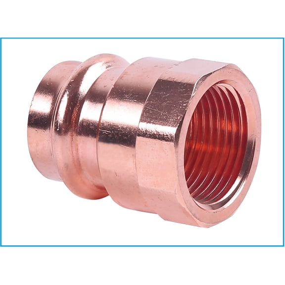 EZ-FLUID Plumbing 1-1/2" FIP x Press LF Copper Press Female Adapter Pressure Copper Fitting ProPress Female NPT x Press Connection for Residential,Commercial. (1Pack)