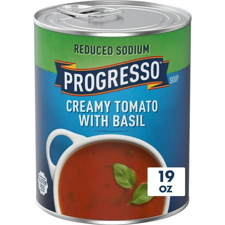 Progresso Reduced Sodium, Creamy Tomato with Basil Soup, Gluten Free, 19 oz