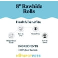 thumbnail image 6 of HotSpot pets 8 Inch Rawhide Dog Chew Bones (10 Pack) - Large All Natural Beef Rawhide Retreiver Rolls - Single Ingredient Dog Chews, 6 of 7