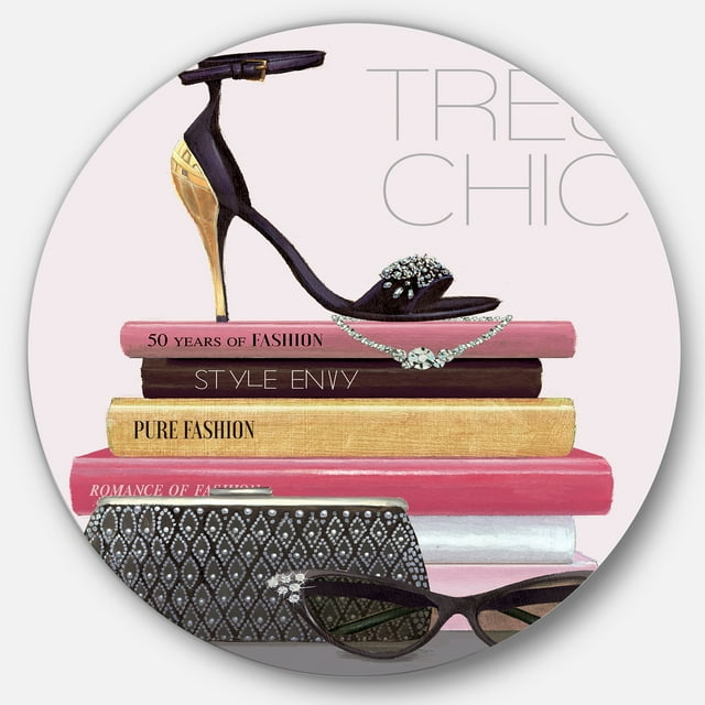 Designart 'Paris Glamourous Gold Style I' Glam Metal Circle Wall Art