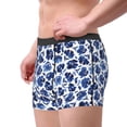 thumbnail image 2 of Balery Blue Ink Flowers Calzoncillos bóxer para hombre, ropa interior de algodón suave y transpirable con cinturilla de nailon-Medium, 2 of 5