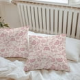 thumbnail image 5 of Farmhouse Pink Floral Outdoor Pillow Covers Pack of 2 Linen Boho Flower Rustic Country Waterproof Throw Pillow Covers Decorative Cushion Cases for Patio Garden Tent Balcony Couch 16x16 inch, 5 of 8