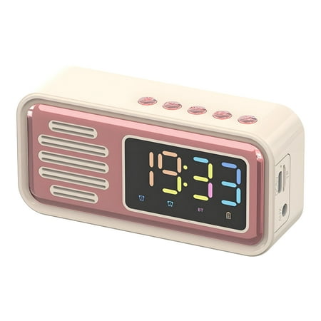 GJX Digital Alarm Clock,Clock Radios for Bedroom with Bluetooth-Compatible Speaker,Smart Portable Smart Alarm Clocks,Dual Alarm,FM Radio