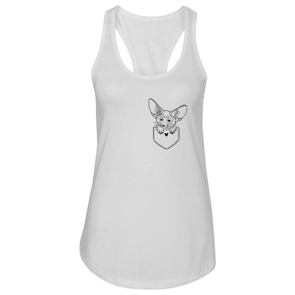 Cute Fennec Fox Doodle Tank Women -Image by Shutterstock, Female Large