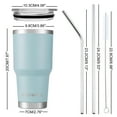 thumbnail image 4 of AQUAPHILE 30 oz Tumbler with Lid and Straw, Stainless Steel Vacuum Insulated Water Coffee Tumbler Cup, Double Wall Powder Coated Spill-Proof Travel Mug Thermal Cup,Light Blue, 4 of 5