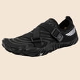 thumbnail image 5 of Mens Quick-Dry Water Shoes Adjustable Straps Non-Slip Lightweight Aqua Shoes for Beach Fishing Kayak Black,Size 9, 5 of 8