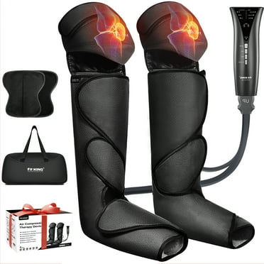 FIT KING Leg and Foot Massager for Circulation with Knee Heat, Handheld Controller with Multiple Massage, for Relaxation Muscles FSA/HSA Eligible