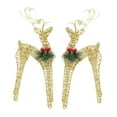 thumbnail image 4 of 2 piezas de decoraciones navideñas, decoraciones de reno, esculturas de escritorio, ciervos iluminados de Navidad Oro, 4 of 9