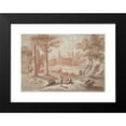 thumbnail image 2 of Abraham Rademaker 14x11 Black Modern Framed Museum Art Print Titled - Landscape with Tomb, Ruins, And&nbsp;Figures, 2 of 5