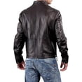 thumbnail image 2 of Men Pure Genuine Leather Jacket Lambskin Winter Vintage Motorcycle Biker Black A016, 2 of 3