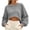 Gray, variant on HAiming Long Sleeve Cropped Sweatshirts for Women Loose Solid Color Casual Trendy Shirts Fall Winter Going out Tops