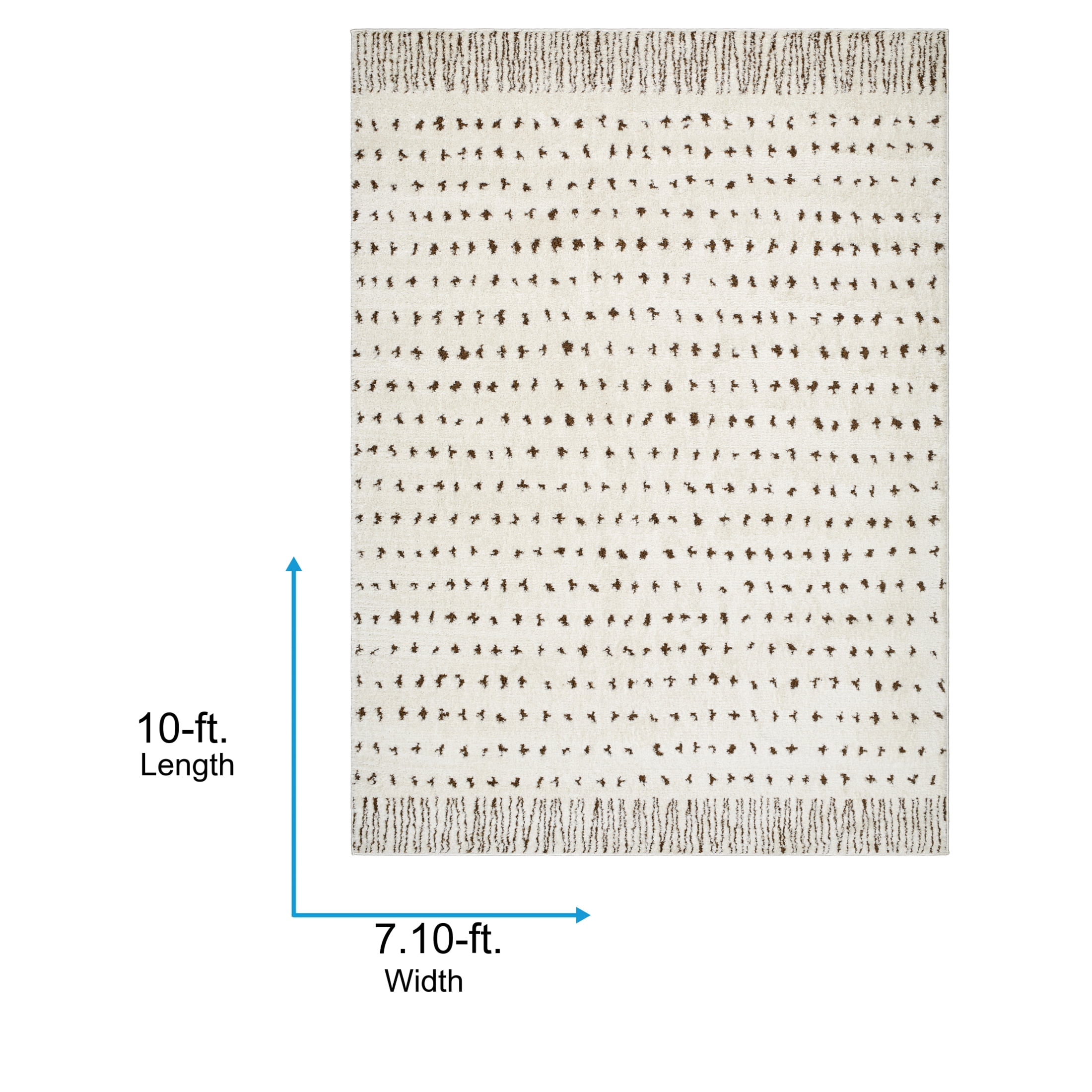 Livabliss Area Rugs for Living Room, 8x10 Freud Modern Ivory Rug, Bedroom Dining Room Home Decor Stain Resistant Carpet (7'10" x 10')