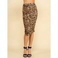 thumbnail image 4 of Made by Johnny Women's Slim fit Bodycon Party Club Night Out Elegant Ruched High Waist Long Pencil Skirt with Side Shirring M LEOPARD, 4 of 6