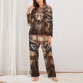 thumbnail image 2 of Yiaed Deer American Flag Wall Print Pajamas Women's Long Sleeve Sleepwear Soft Button Down Loungewear Pjs Lounge Set Nightwear Womens Pajama Pants-Medium, 2 of 7