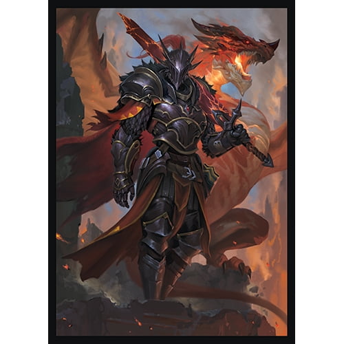 Fantasy North - Lance Vaal - Dragon Knight (Endragos) - 100 Textured Matte TCG Card Sleeves - Fits Magic MTG Commander Pokemon and other Card Games - Playing Card Sleeves
