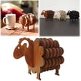 thumbnail image 2 of XKHHLH Wooden Sheep Coasters, 7pcs/Set, Cute Animal Coasters with Holder, Spliced Sheep Coasters for Hot and Cold Drinks Dishes and Pans, 2 of 9