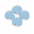 thumbnail image 7 of 15 Inch Round Placemats Set of 4, Light Blue Snowman Christmas Non Slip Heat Insulation PP Table Mats, Winter Snowflake Pine Xmas Tree Washable Place Mats for Kitchen Dining Party Table Decor, 7 of 7