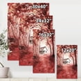 thumbnail image 4 of Designart ' Red Autumn Woods and A House in Wild ' Cabin & Lodge Canvas Wall Art Print, 4 of 4