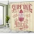 thumbnail image 4 of Ambesonne San Diego Shower Curtain, California Surf Vintage, 69"Wx70"L, Beige Maroon and White, 4 of 4