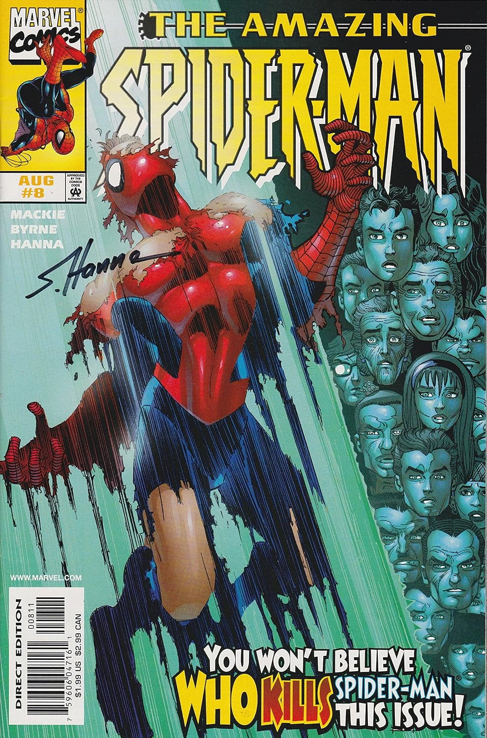 Amazing Spider-Man #8 Signed by Scott Hanna