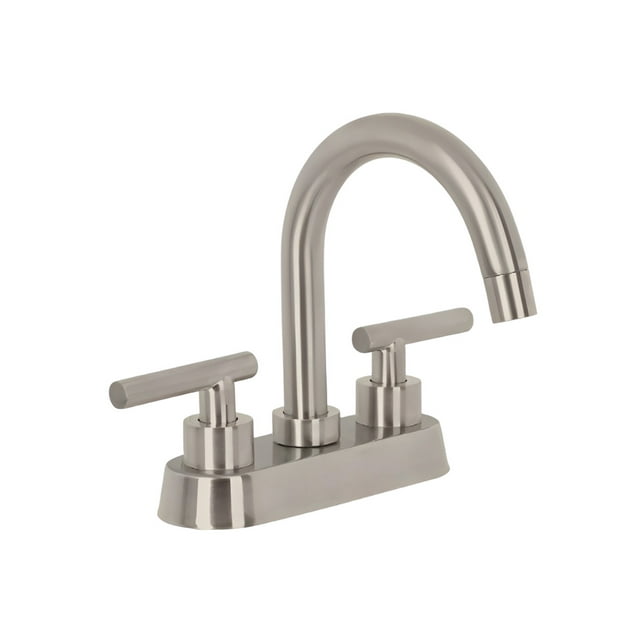 Llave Mezcladora Para Lavabo Con Manerales De Palanca Satin Color Plateado