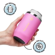ThermoFlask 12 oz Standard Size 2-in-1 Insulated Can Cooler and Cup, Durable Stainless Steel, Non-Slip Base, Dishwasher Safe, Shocking Pink