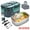 With meal bag green, variant on MDHAND Portable Electric Lunch Box, 1.5L Food Warmer for Car & Home with 12V/110V, Green