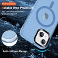 thumbnail image 2 of Magnetic for iPhone 14, iPhone 13 Case [Compatible with MagSafe] [2Pcs Screen Protector] Hard Translucent Matte Back Soft TPU Bumper Slim Fit Shockproof Phone Case for iPhone 13/14, Sky Blue, 2 of 16