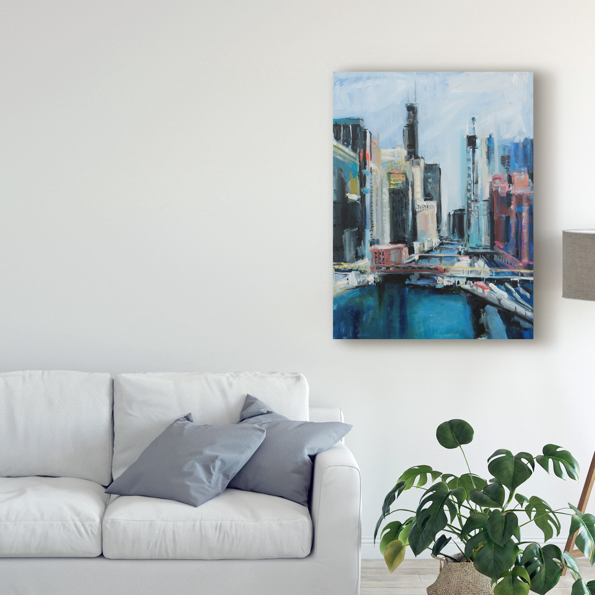 Trademark Fine Art 'River View Cityscape' Canvas Art by Curt Crain