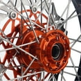 thumbnail image 3 of 17" Supermoto Complete Wheels Set Rotors Bracket Kit for EXC SX XCW EXC-F XC SXS SXF 125 150 200 250 300 350 400 450 500 505 530 SIX DAYS CNC Billet Aluminum Orange Hub Black Rim, 3 of 4