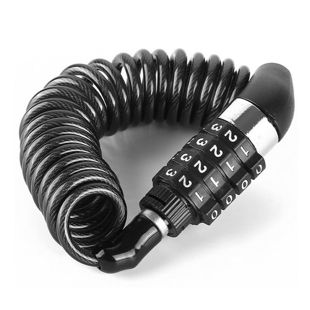 Candado de anillo para bicicleta con cable de acero, antirrobo, con contraseña de 4 dígitos, para bicicletas de montaña y motocicletas.