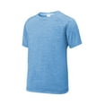 thumbnail image 3 of Sport Tek Teen Unisex Regular Heather Short Sleeves T-Shirt Pond Blue Hthr Large, 3 of 4