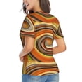 thumbnail image 3 of Vsdgher Colorful Swirl Women Shirts V Neck Short Sleeve Tops T-Shirt Basic Tees, S to 3XLLarge, 3 of 5