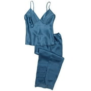 Women's Plus Satin Sleep Cami and Crop-Length Pants