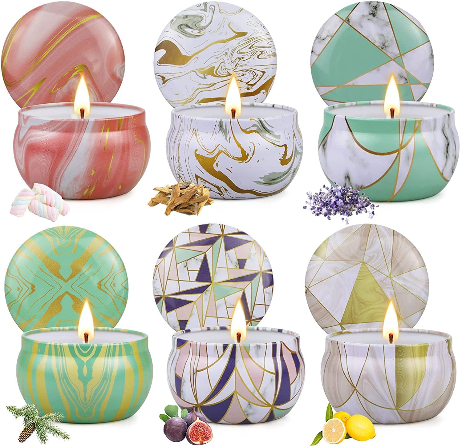 SONSIEN 6 Pack Scented Candles Set Gifts for Women, Candles for Home