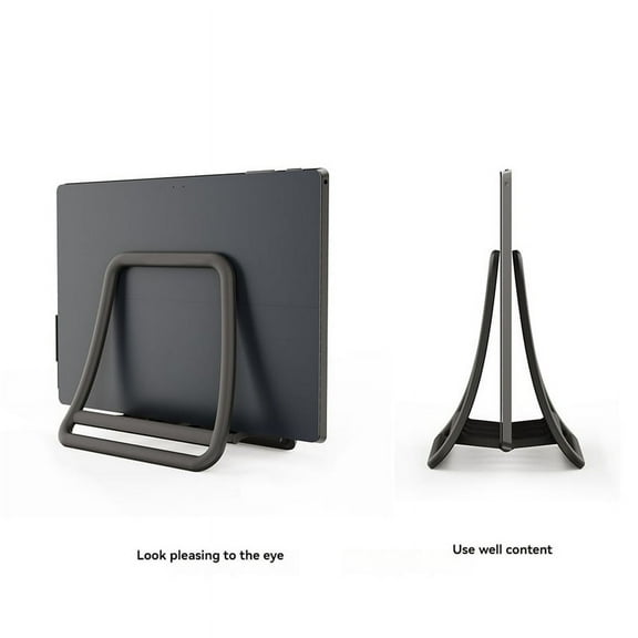 Adjustable Vertical Laptop Stand - Notebook & Tablet Holder Vertical Storage Rack Black