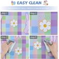 thumbnail image 6 of Easter Bunny Tablecloth, Flowers Rabbit Table Cloth, Buffalo Plaid Checkered Tablecloths, Spring Floral Waterproof Tablecloth Rectangle for Dinner Party Decoration, 60 x 120 inch, 6 of 6