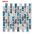 thumbnail image 2 of Pegatinas de pared 3D patrón de ladrillo calcomanías de pared PET papel tapiz sala de estar dormitorio decoraciones autoadhesivas 10 Piezas Sweethay HA007780-00, 2 of 6