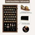 thumbnail image 3 of Medals Display Case - Military Challenge Coin Display Shadow Box - Pin Display Cabinet with Removable Shelves and Pinnable Background for Badges Ribbons Insignia Buttons Overized Walnut, 3 of 15