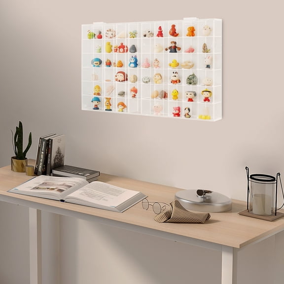 60 Room Wall-Mounted Stones Storage Display Case Acrylic Collection Box