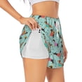 thumbnail image 2 of Bixox Women's Christmas Dachshund pattern 2 in 1 Running Shorts - Lightweight Athletic Workout Gym Yoga Shorts Liner with Pockets - Medium, 2 of 7