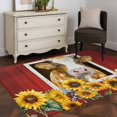 thumbnail image 5 of 3x5 Area Rugs, Cows Sunflowers Non-Skid Rubber Backing Large Rectangle Rugs - Living Room Bedroom Home Office, Spring Floral Bees Farmhouse Barn Indoor Floor Mat Carpets Washable Rug, 5 of 9