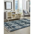 thumbnail image 4 of Unique Loom Serenity Shag Collection Area Rug - Soufriere (7' 10" x 10' Rectangle Blue/Ivory), 4 of 12
