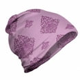 thumbnail image 1 of Damask Unisex Beanie, Purple Curvy Ornaments Art, Hiking Outdoors, Pale Fuchsia Pale Mauve, by Ambesonne, 1 of 1