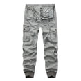 thumbnail image 4 of Blmnix Travel Pants Men Pants Fishing Pants Cargo Low Rise Baggy Pant Gray Cropped Taper Mens Summer Pants,XXL, 4 of 5