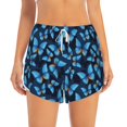 thumbnail image 2 of Gukieu Blue Butterfly Print Women's Sports Shorts with Drawstring Elastic Waistband for Running, Yoga, Fitness-X-Large, 2 of 7