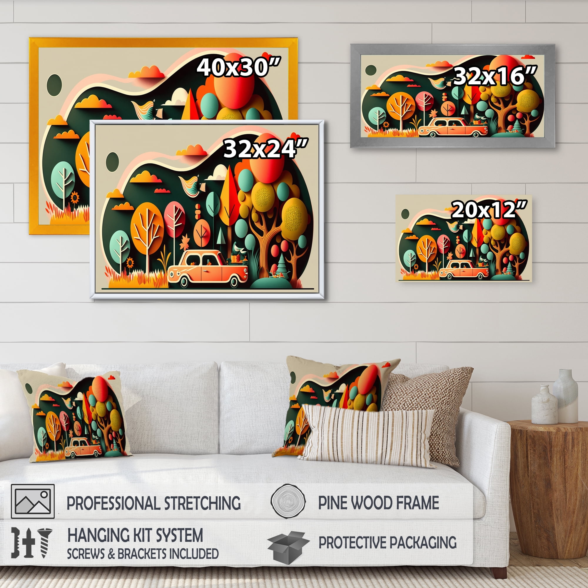 Designart Futuristic Cityscape With Trees II Canvas Wall Art