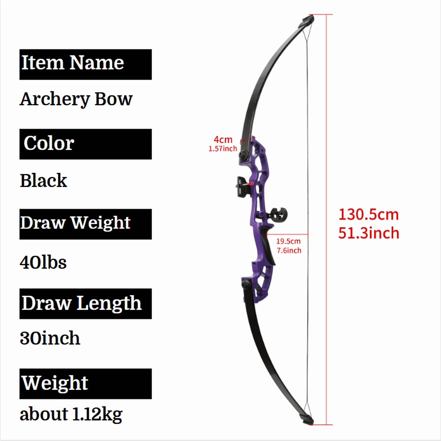 AMEYXGS Archery 40 lbs Archery Straight Pully Bow 51'' Shooting Target Hunting Bow Arrow Kit