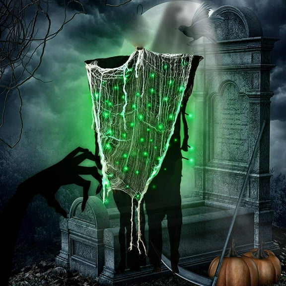 LED Light Up Hanging Ghost Decoration for Outdoor Indoor, Halloween Skeleton Prop with Multi-Color Glow for Patio Garden Party Decor(Green)